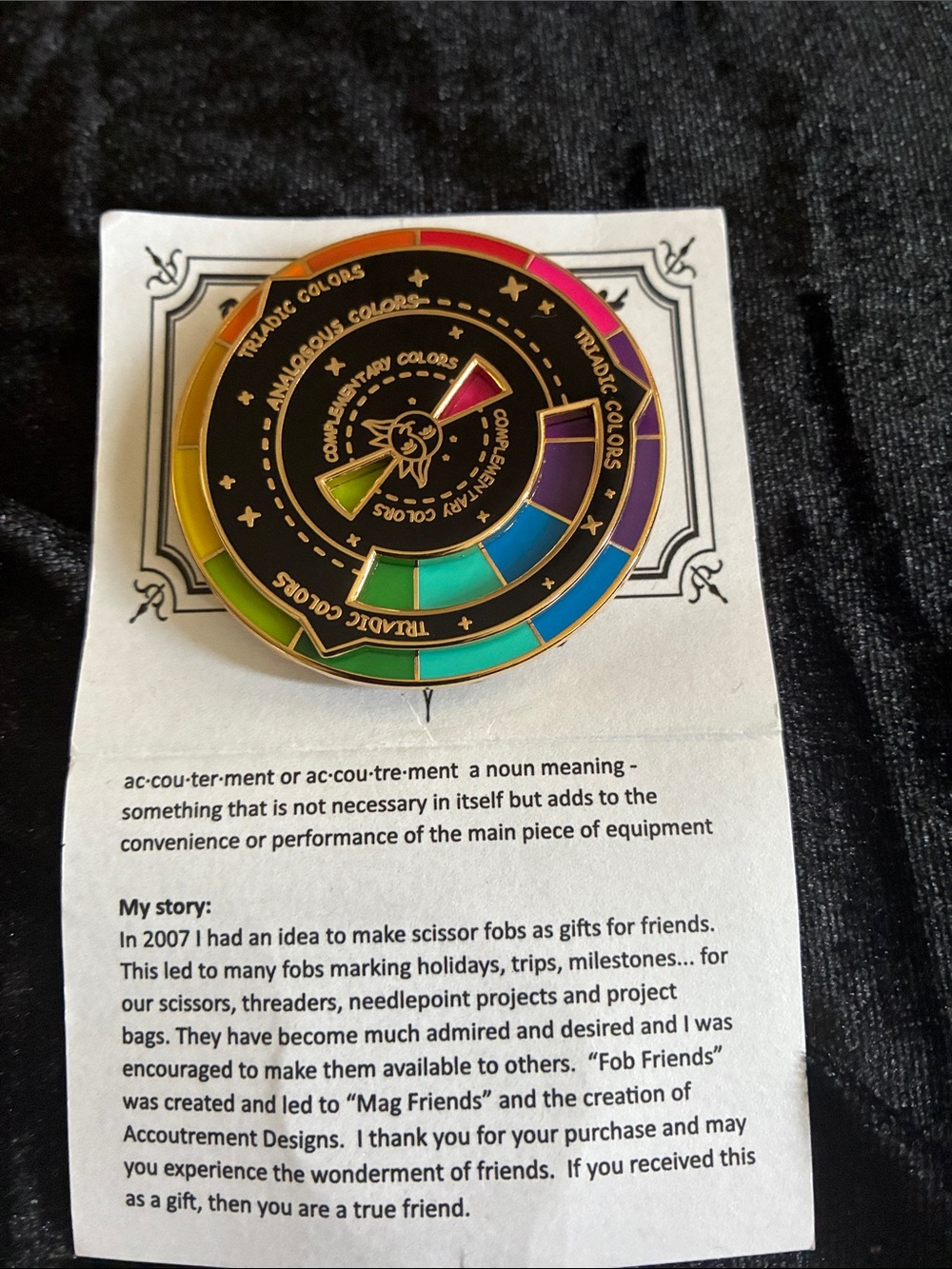 Accoutrement Designs Rainbow Color Wheel Enamel Brooch - Multicolor Magnetic